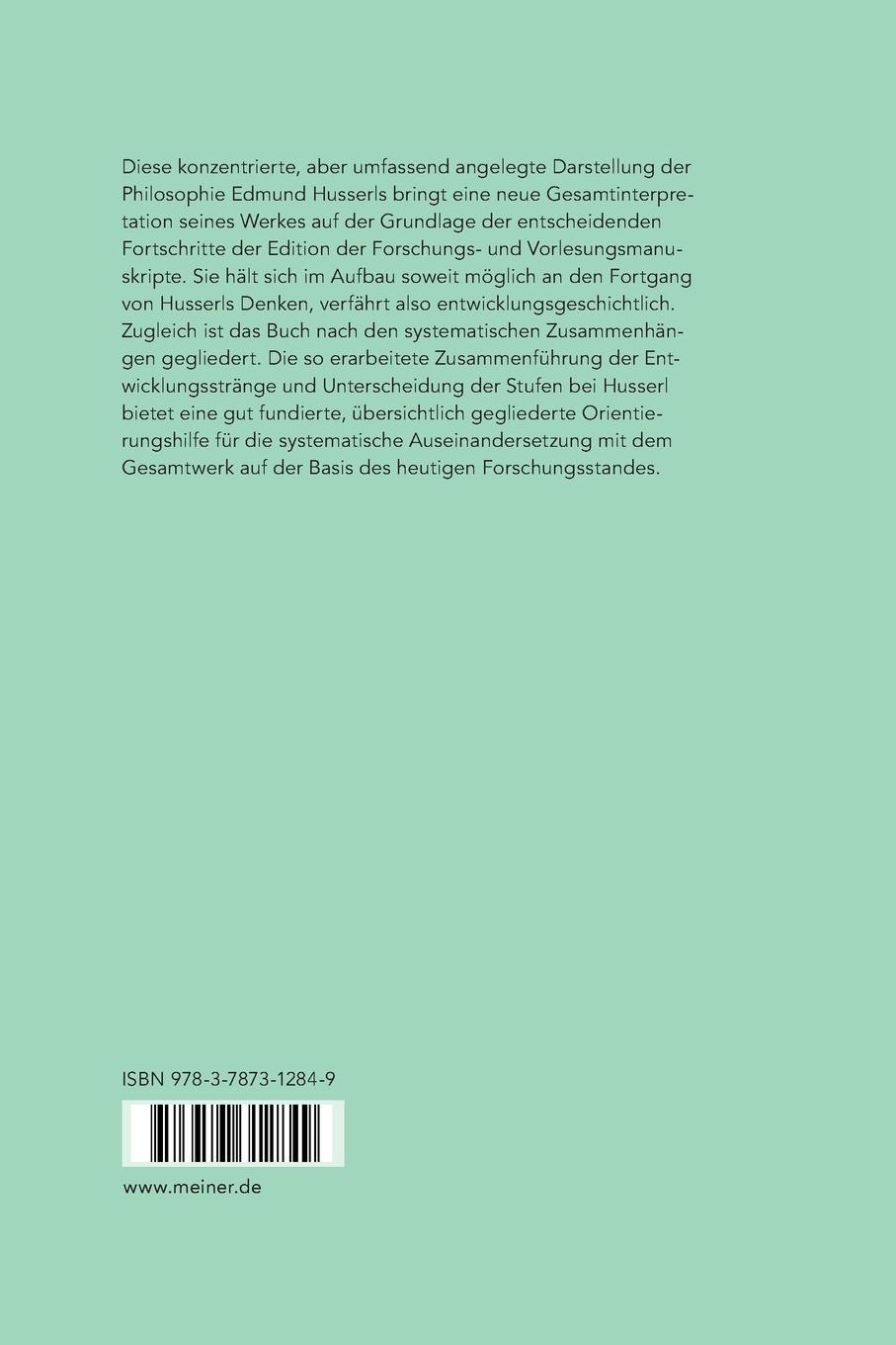 Rückseitencover Edmund Husserl - Darstellung seines Denkens
