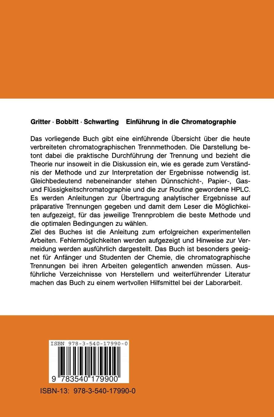 Rückseitencover Einführung in die Chromatographie