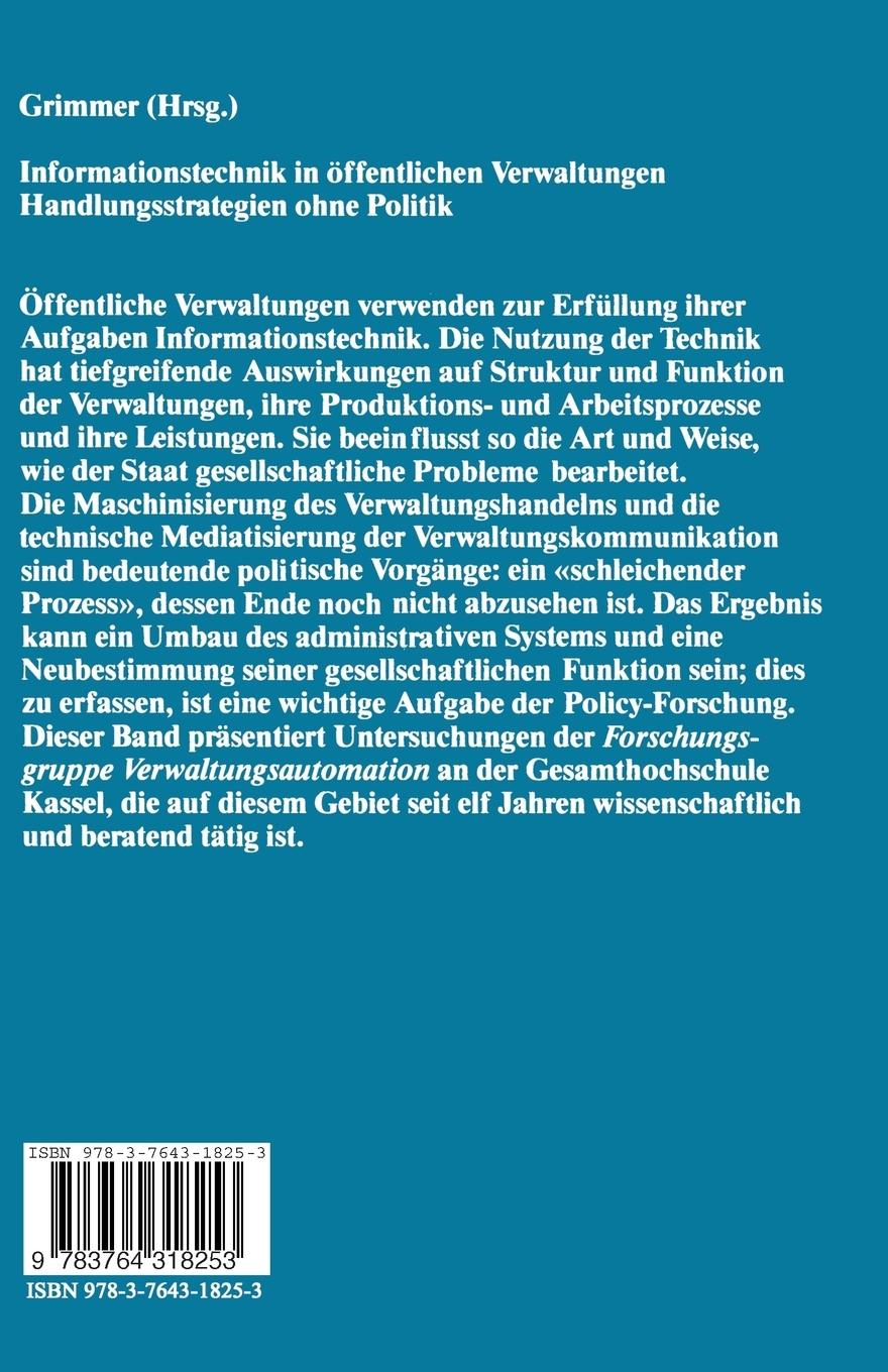 Rückseitencover Informationstechnik in öffentlichen Verwaltungen