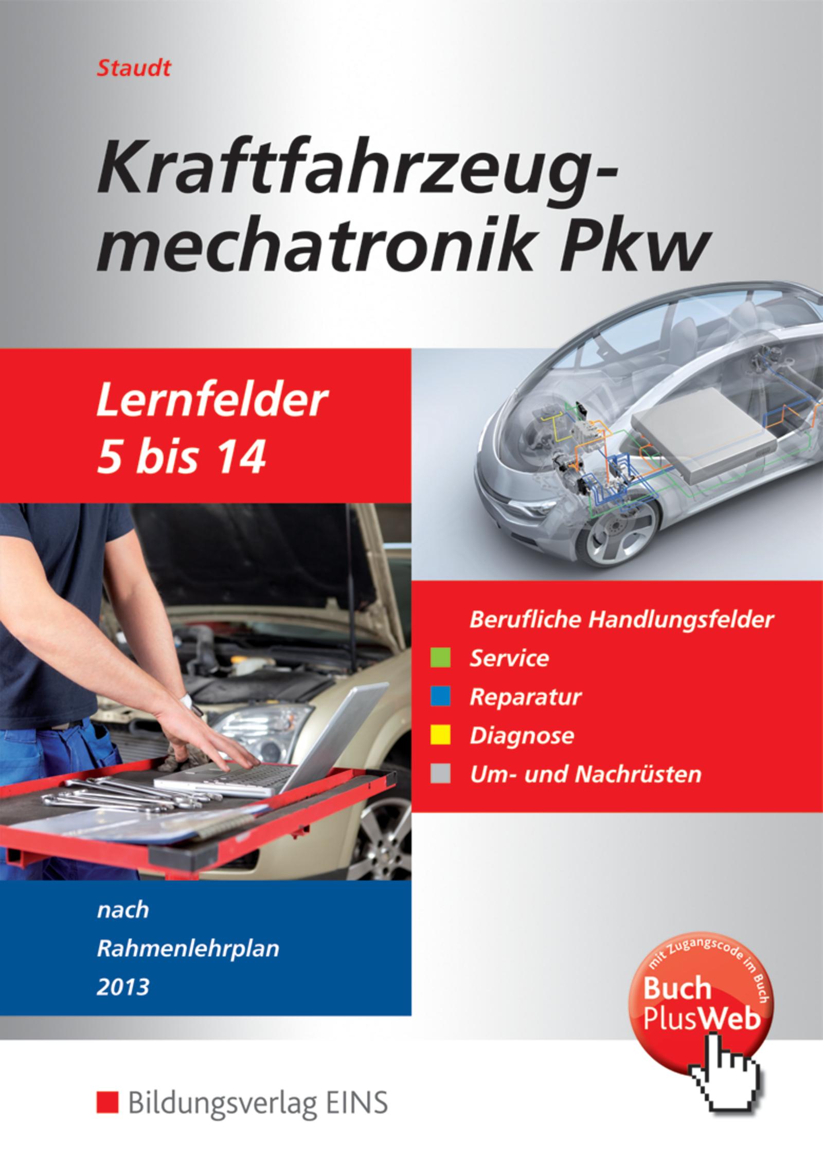 Vorderes Coverbild Kraftfahrzeugmechatronik PKW. Schulbuch. Lernfelder 5-14