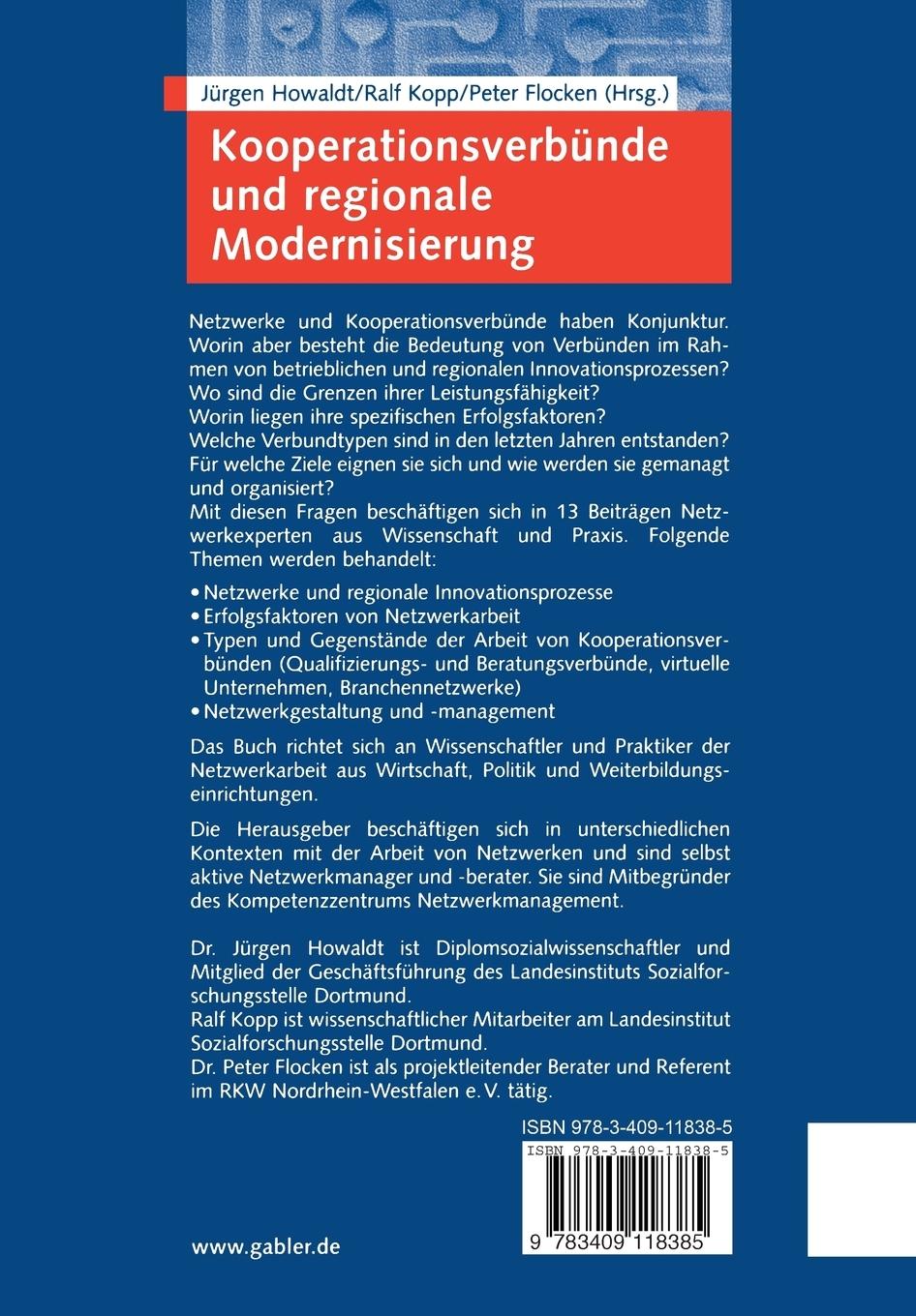 Rückseitencover Kooperationsverbünde und regionale Modernisierung