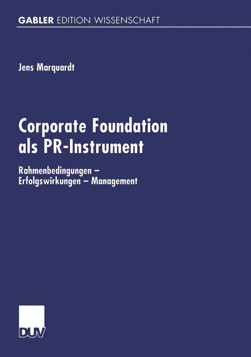 Vorderes Coverbild Corporate Foundation als PR-Instrument