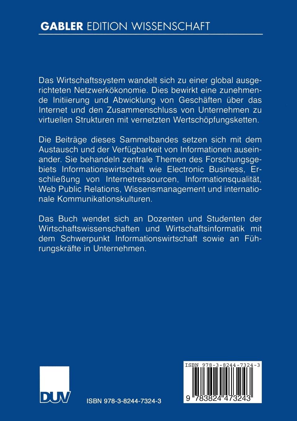 Rückseitencover Informationswirtschaft
