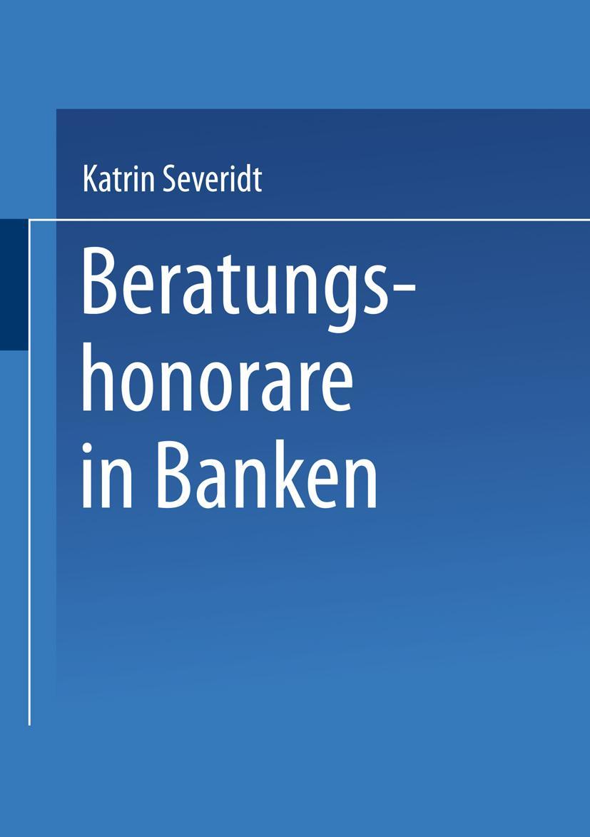 Vorderes Coverbild Beratungshonorare in Banken