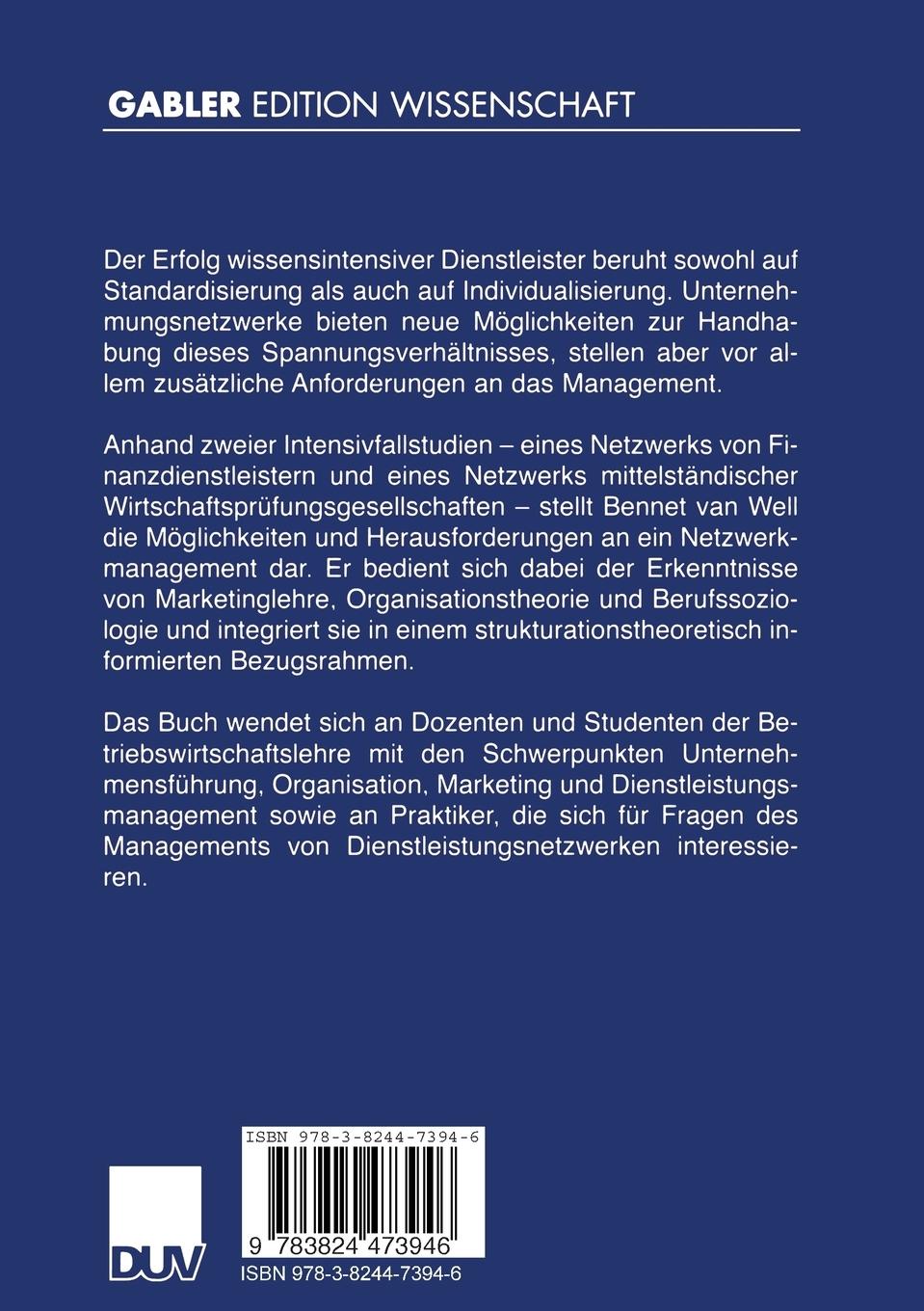 Rückseitencover Standardisierung und Individualisierung von Dienstleistungen