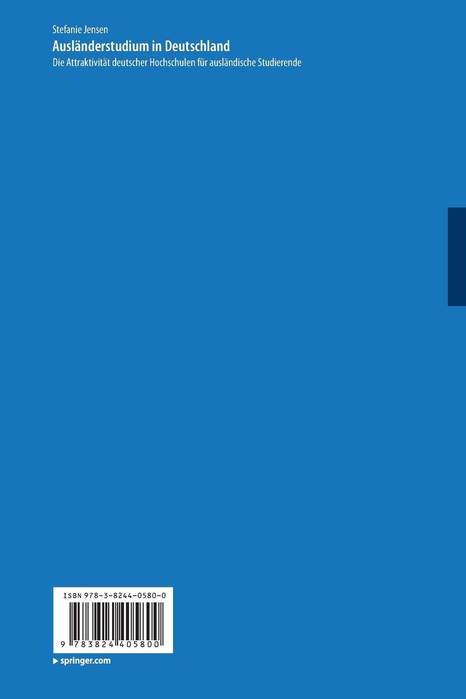 Rückseitencover Ausländerstudium in Deutschland