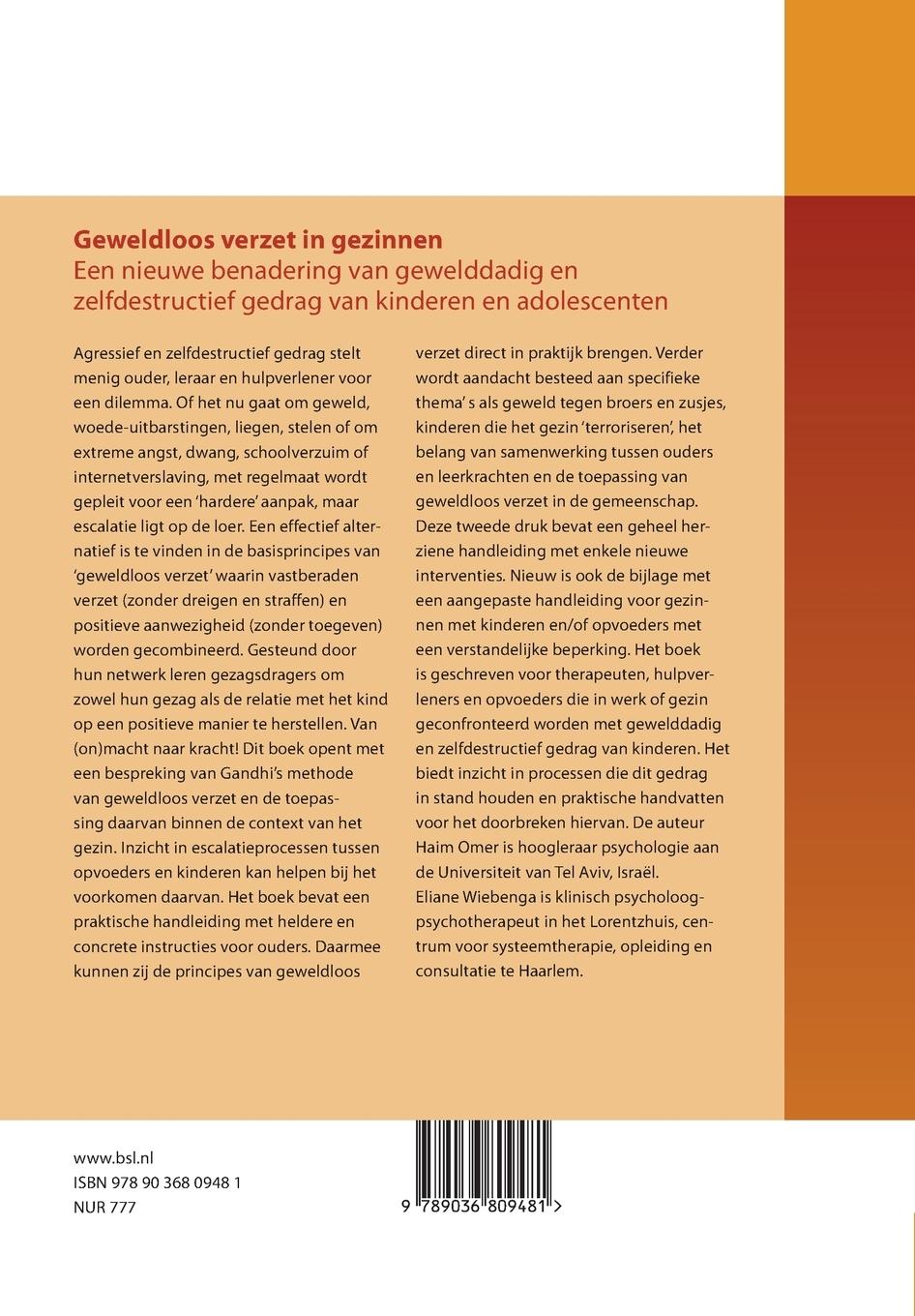 Rückseitencover Geweldloos verzet in gezinnen