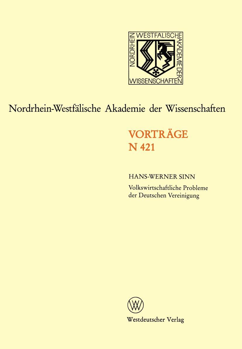 Vorderes Coverbild Volkswirtschaftliche Probleme der Deutschen Vereinigung