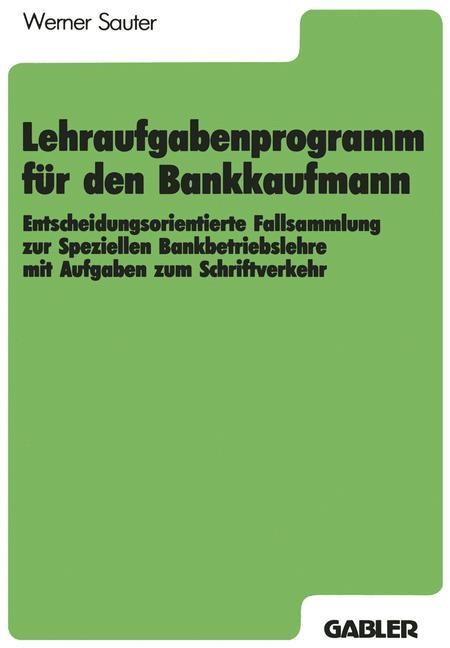 Vorderes Coverbild Lehraufgabenprogramm für den Bankkaufmann