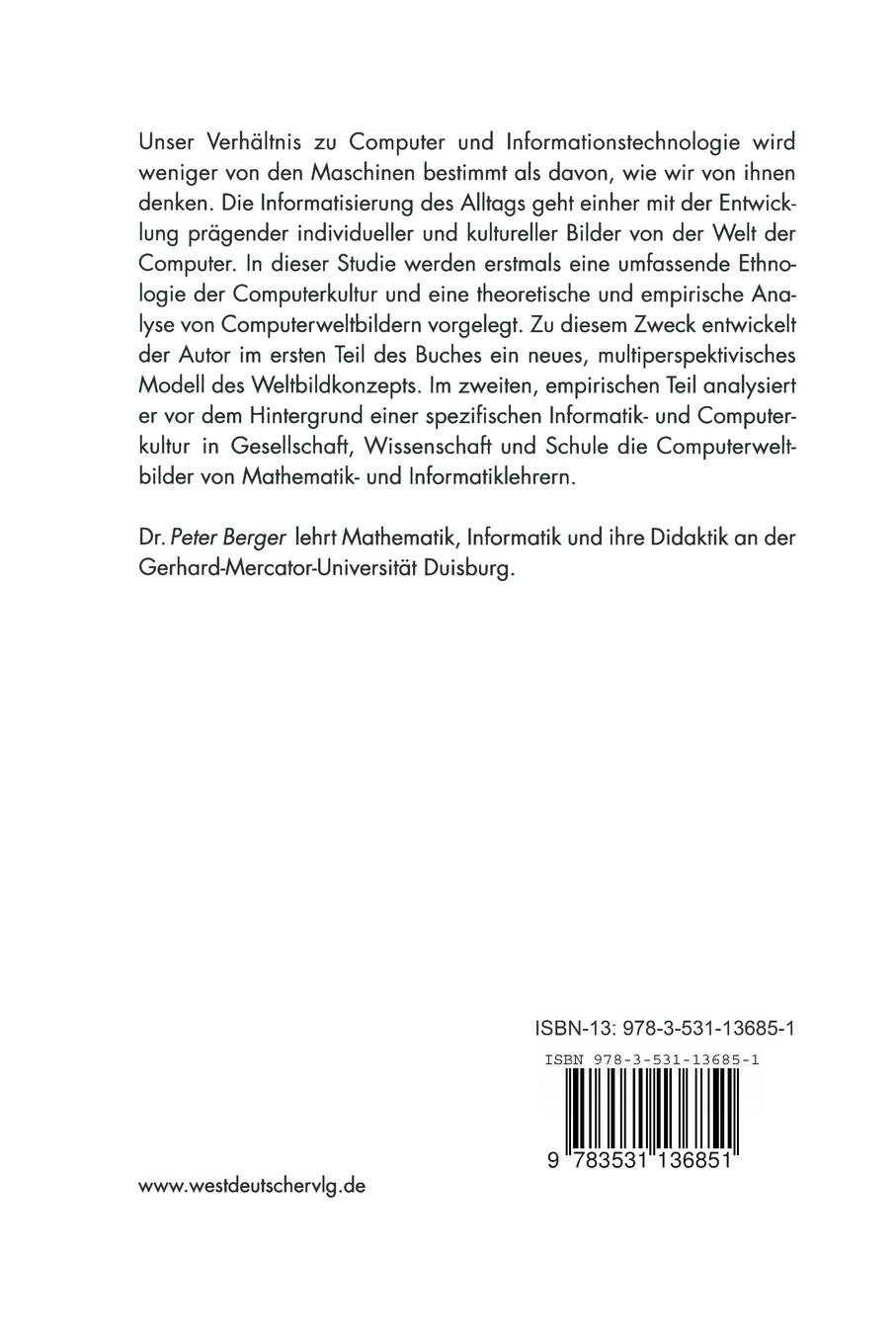 Rückseitencover Computer und Weltbild