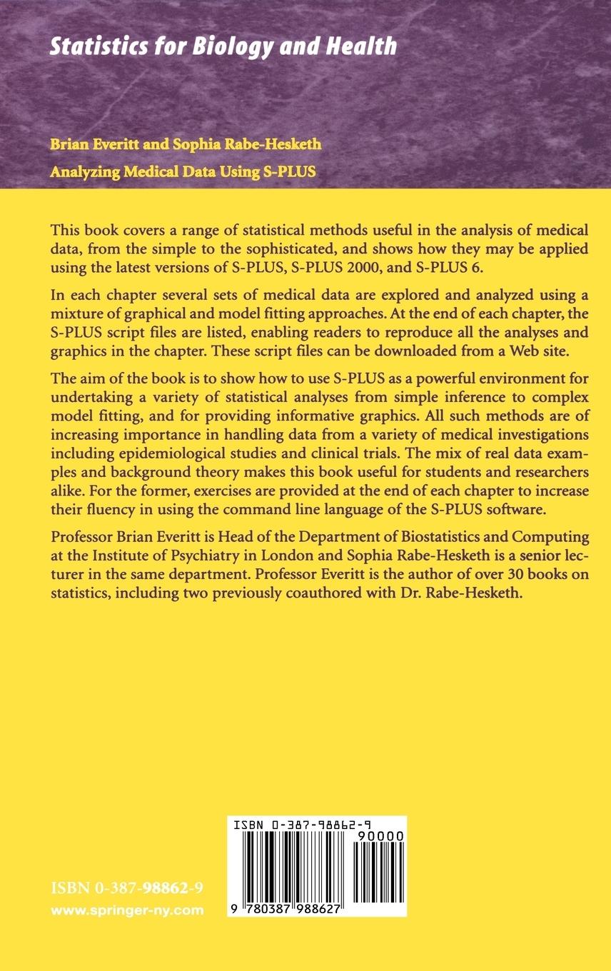 Rückseitencover Analyzing Medical Data Using S-PLUS
