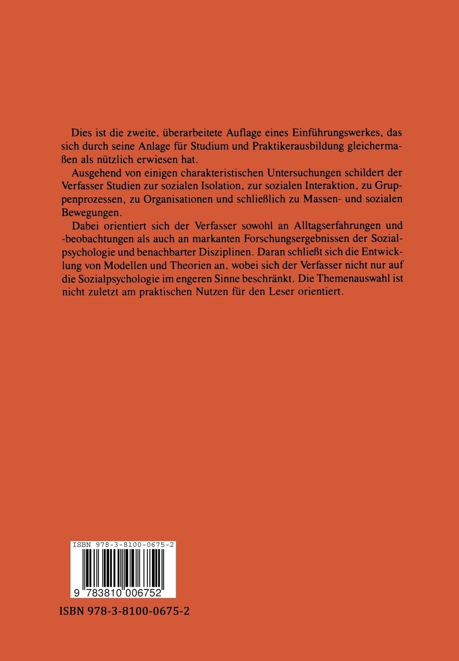 Rückseitencover Psychologie sozialer Prozesse