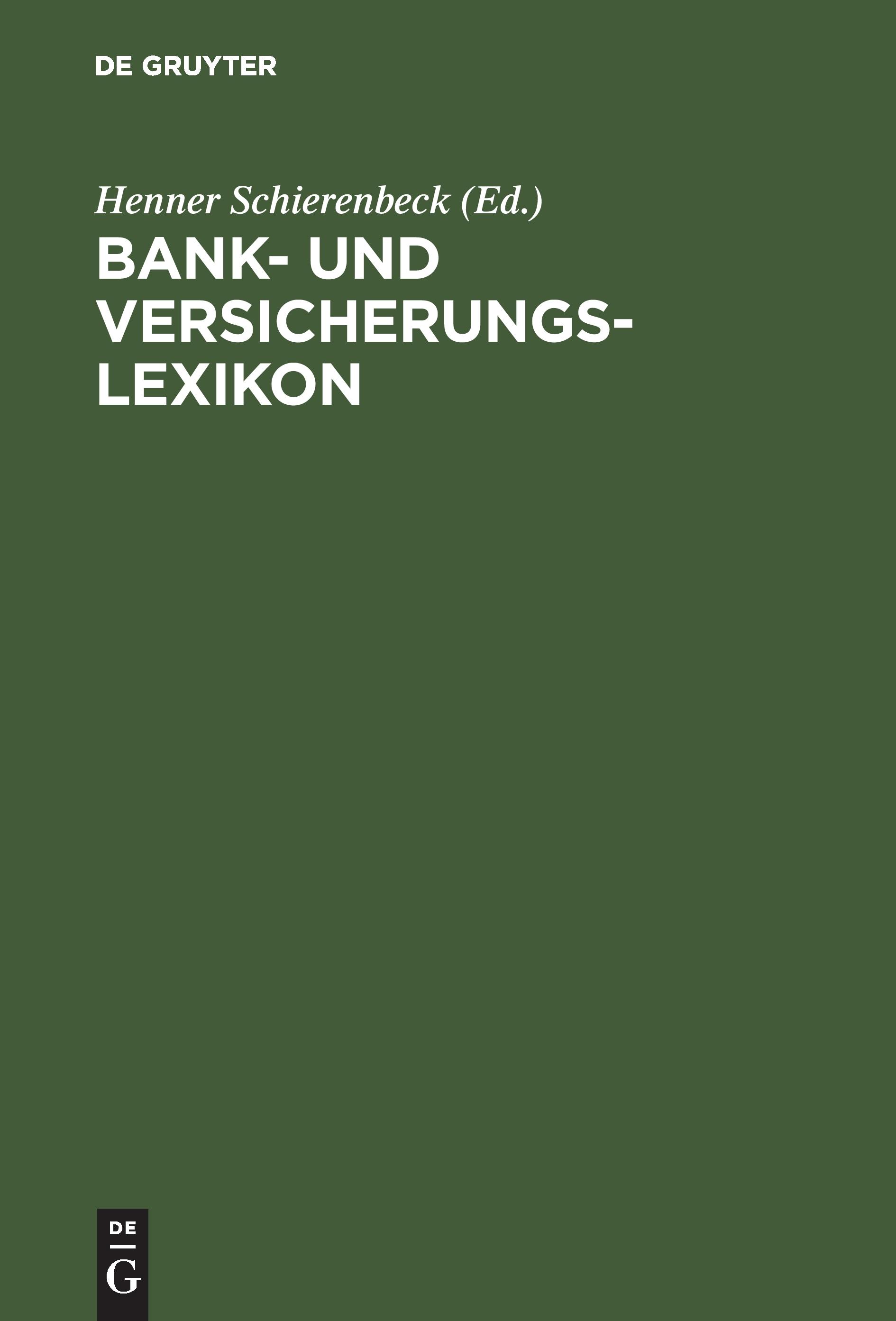 Vorderes Coverbild Bank- und Versicherungslexikon