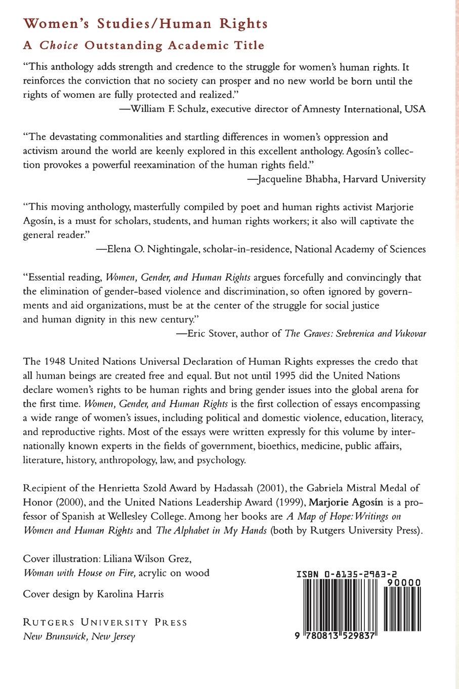 Rückseitencover Women, Gender, and Human Rights