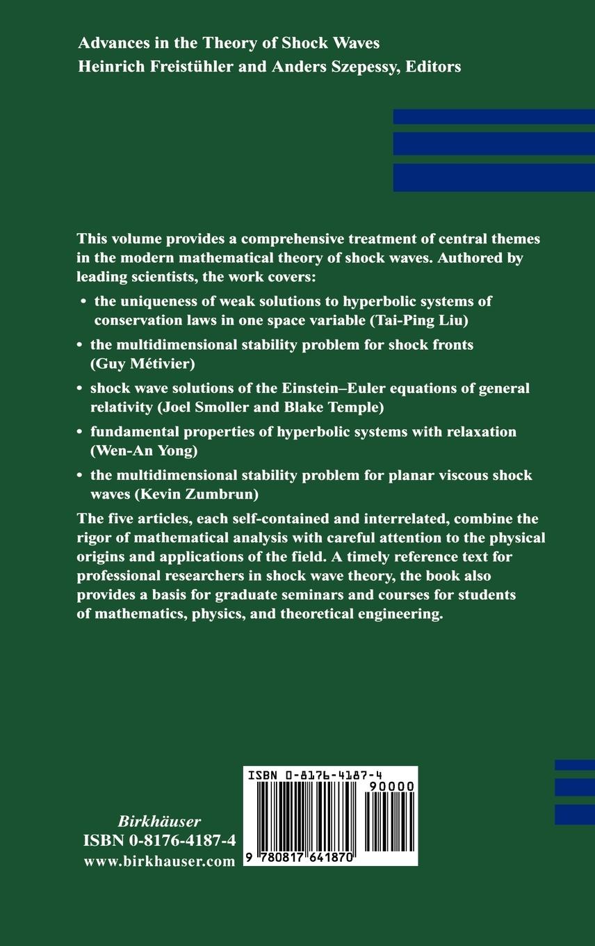 Rückseitencover Advances in the Theory of Shock Waves