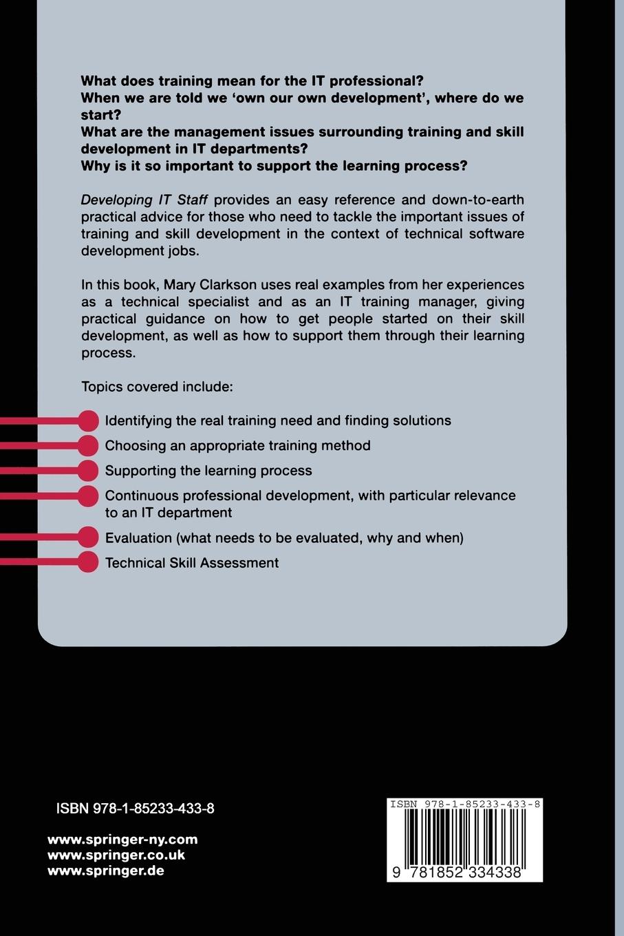 Rückseitencover Developing IT Staff