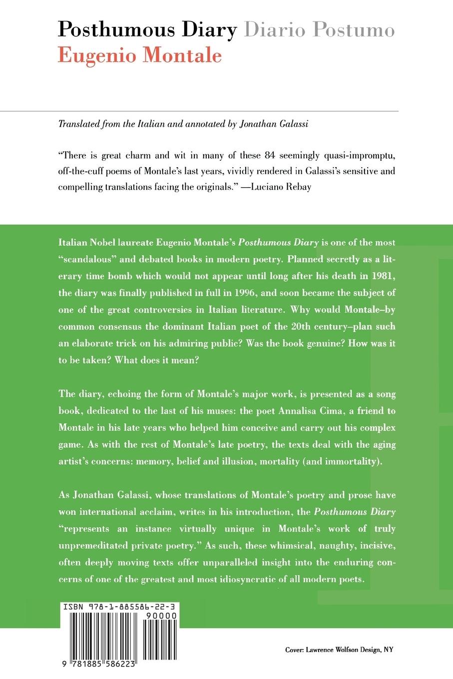 Rückseitencover Posthumous Diary / Diario Postumo