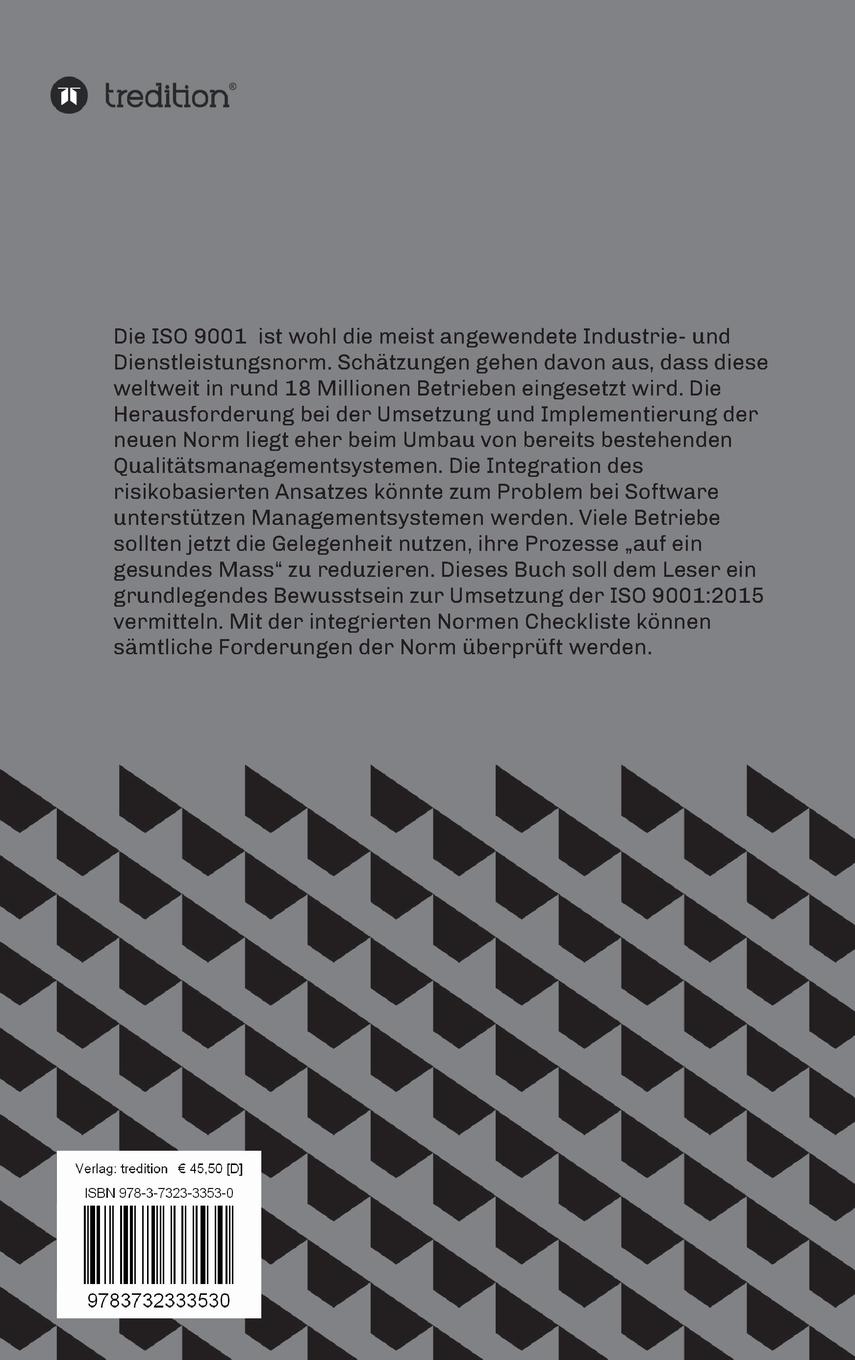 Rückseitencover ISO 9001: 2015