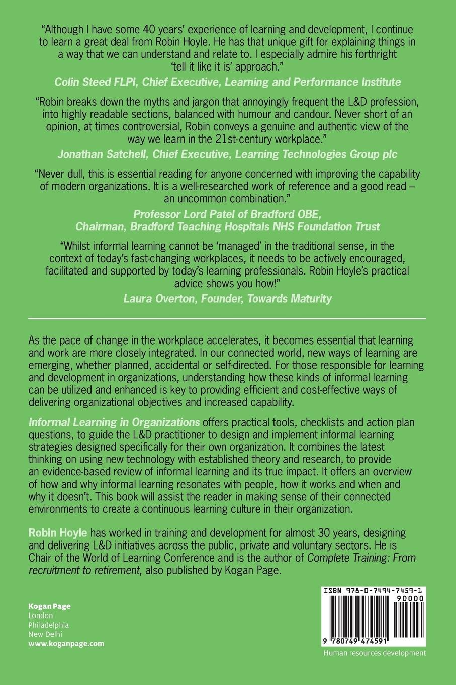 Rückseitencover Informal Learning in Organizations