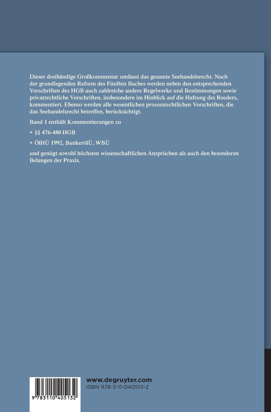 Rückseitencover Seehandelsrecht, Einleitung; §§ 476 - 480