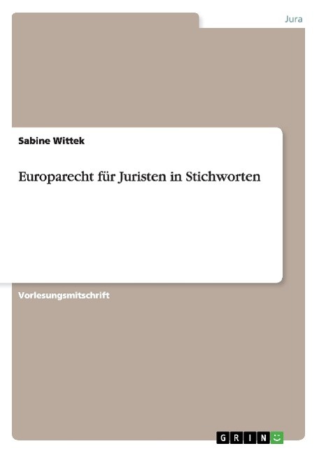 Vorderes Coverbild Europarecht für Juristen in Stichworten