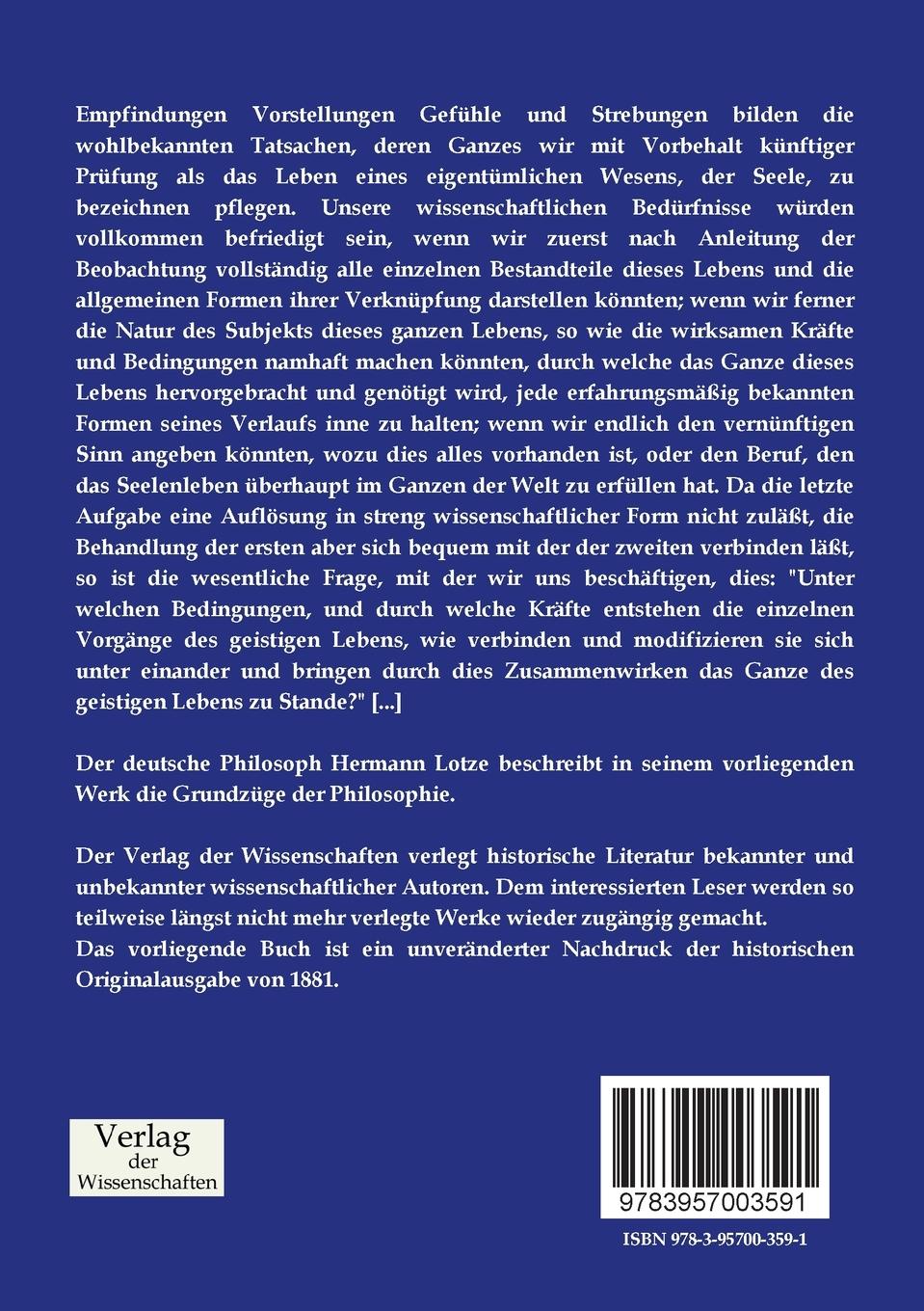 Rückseitencover Grundzüge der Psychologie