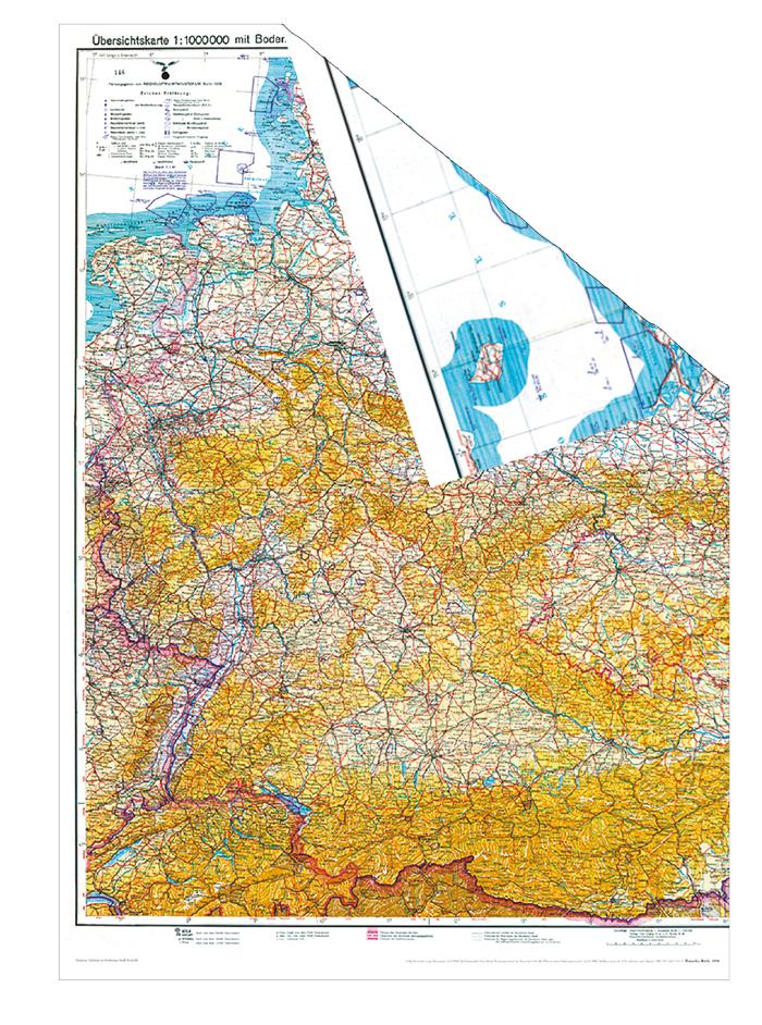 Beispielinhalt (Bild) Historische Karte: DEUTSCHLAND  1938 - Übersichtskarte mit der Bodenorganisation der Deutschen Luftwaffe (plano)
