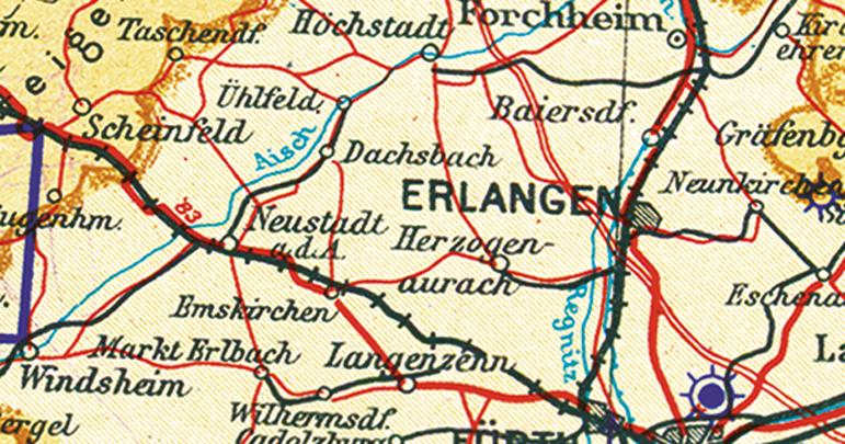 Beispielinhalt (Bild) Historische Karte: DEUTSCHLAND  1938 - Übersichtskarte mit der Bodenorganisation der Deutschen Luftwaffe (plano)