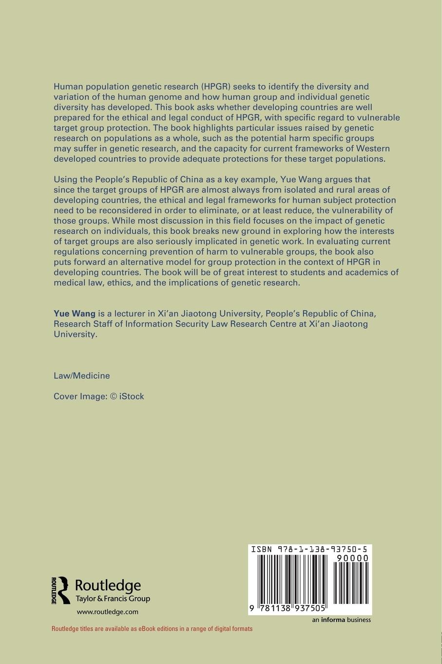 Rückseitencover Human Population Genetic Research in Developing Countries