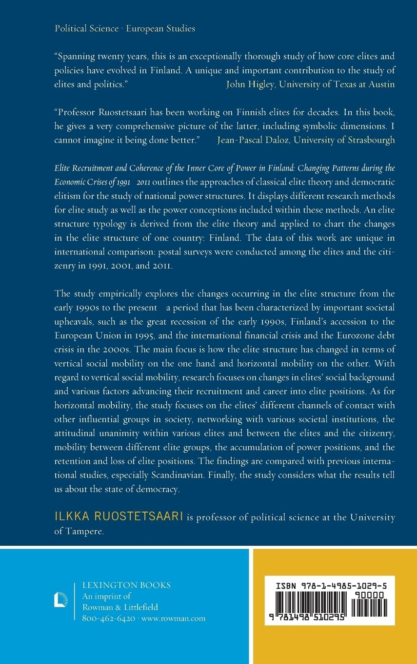 Rückseitencover Elite Recruitment and Coherence of the Inner Core of Power in Finland
