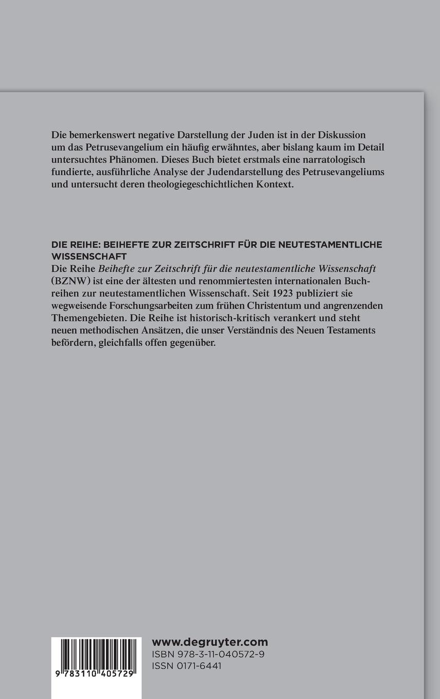 Rückseitencover Die Juden im Petrusevangelium