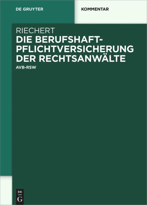 Vorderes Coverbild Die Berufshaftpflichtversicherung der Rechtsanwälte