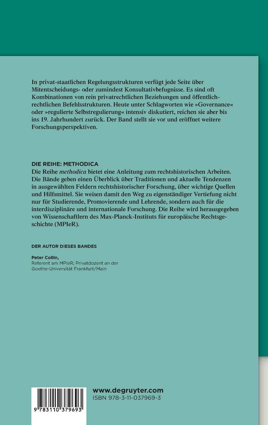 Rückseitencover Privat-staatliche Regelungsstrukturen im frühen Industrie- und Sozialstaat