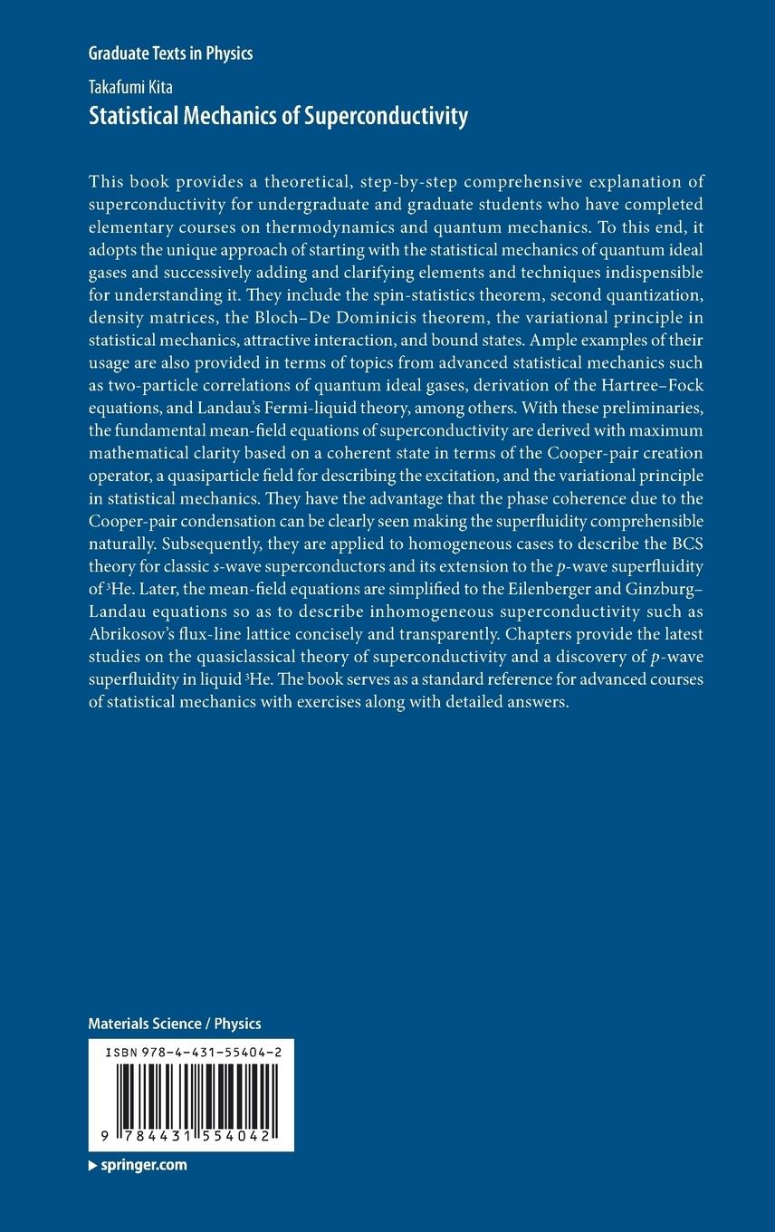 Rückseitencover Statistical Mechanics of Superconductivity