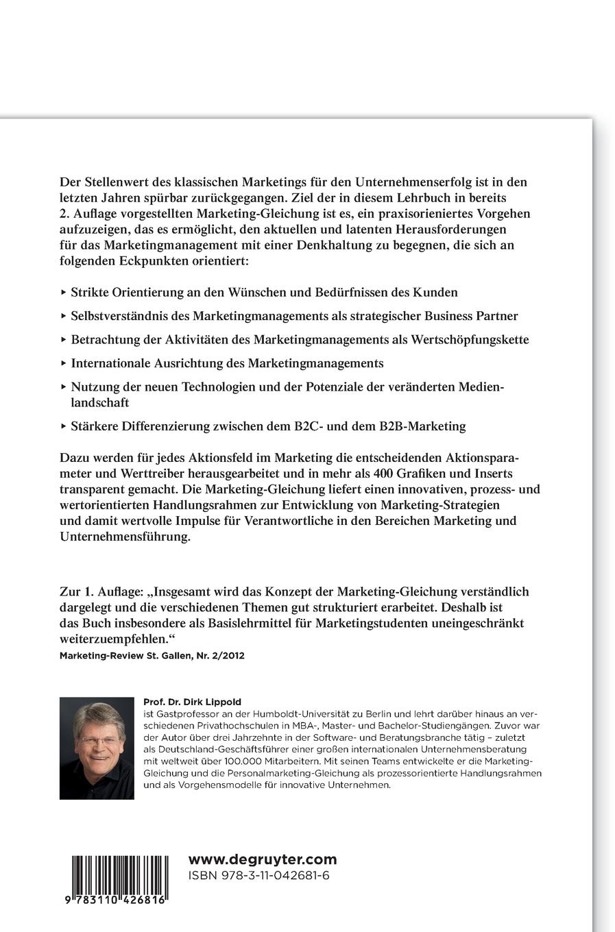 Rückseitencover Die Marketing-Gleichung