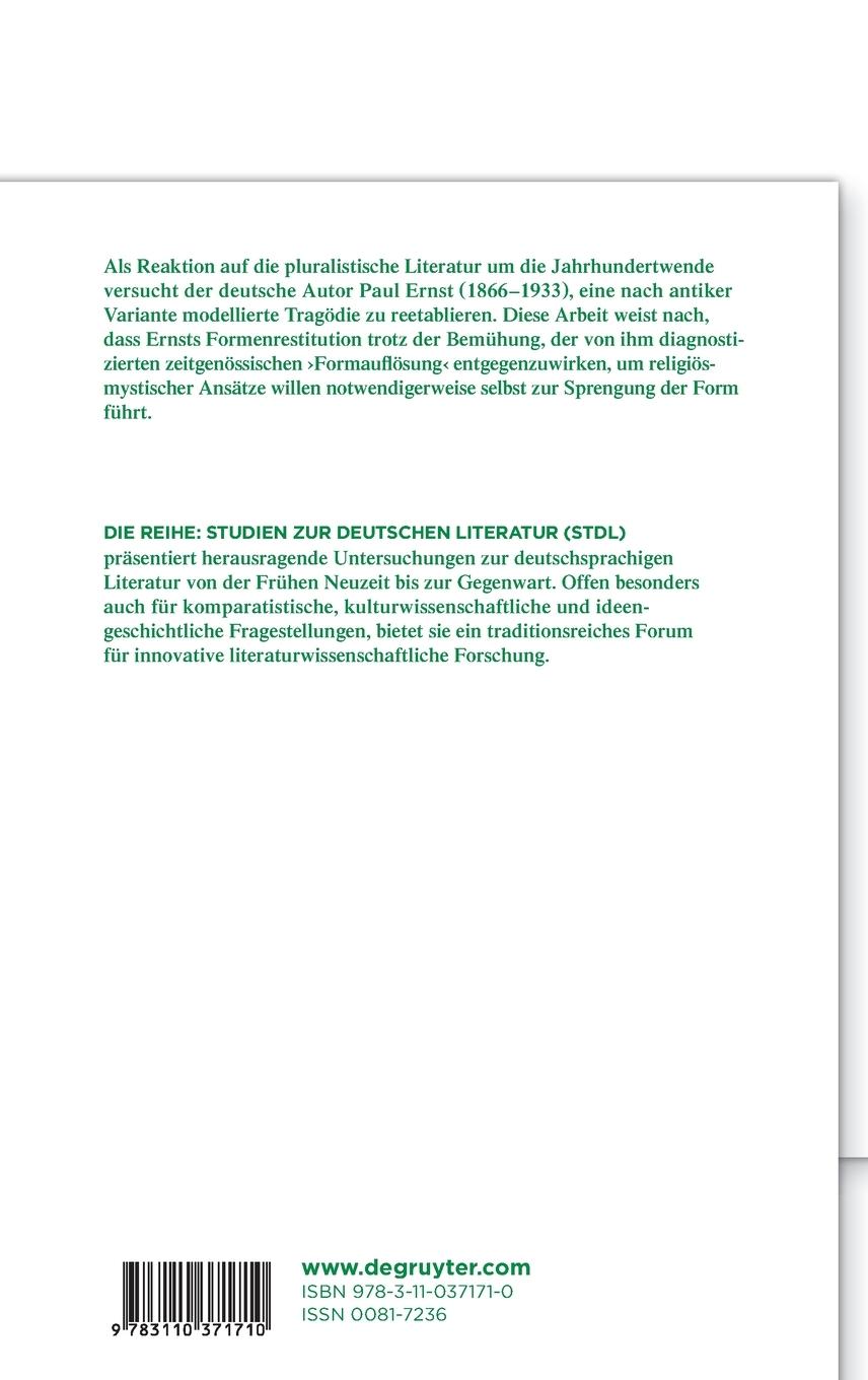 Rückseitencover Form und Formauflösung der Tragödie