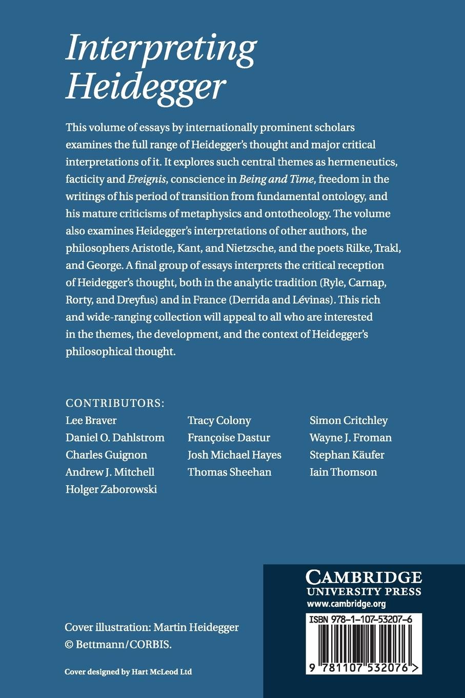 Rückseitencover Interpreting Heidegger