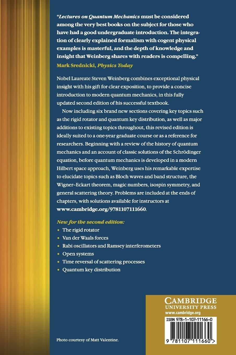 Rückseitencover Lectures on Quantum Mechanics