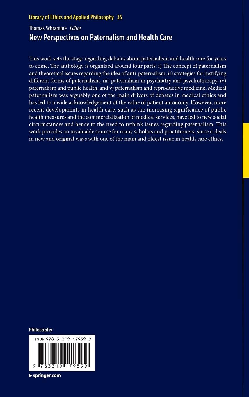 Rückseitencover New Perspectives on Paternalism and Health Care