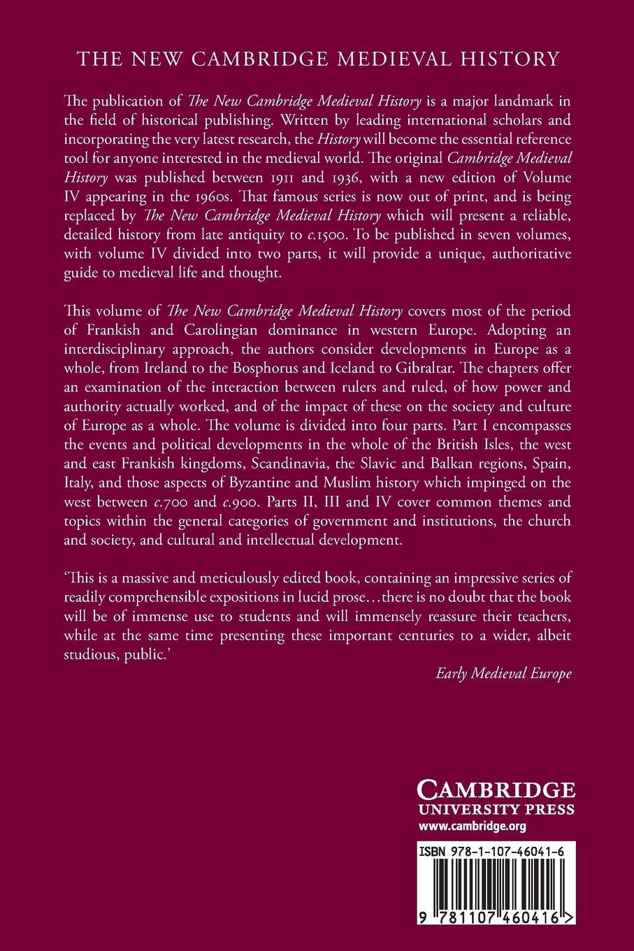 Rückseitencover The New Cambridge Medieval History