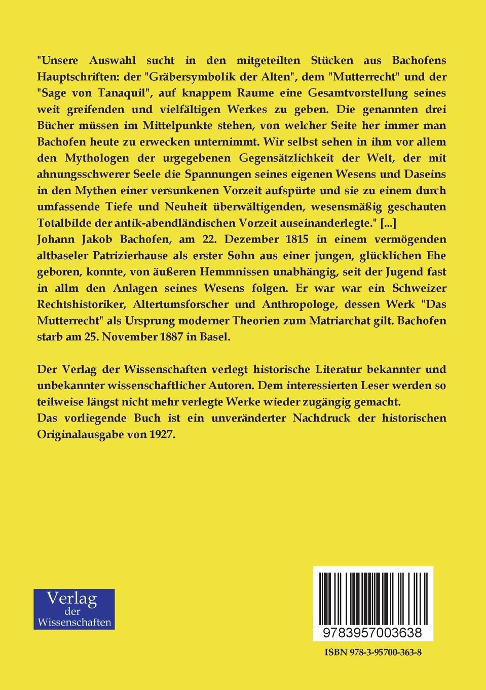 Rückseitencover Mutterrecht und Urreligion