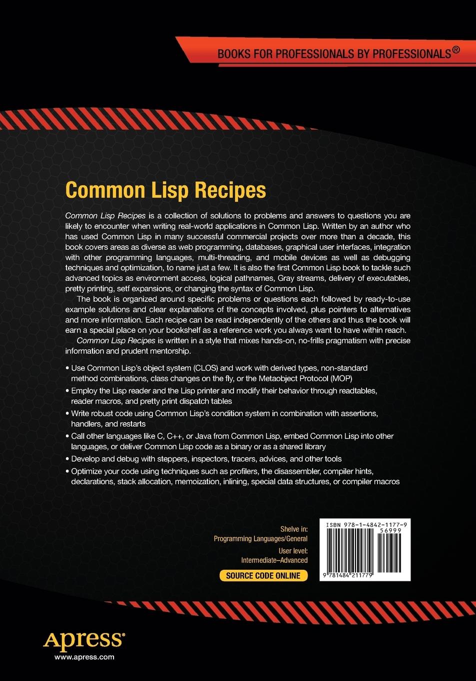 Rückseitencover Common LISP Recipes