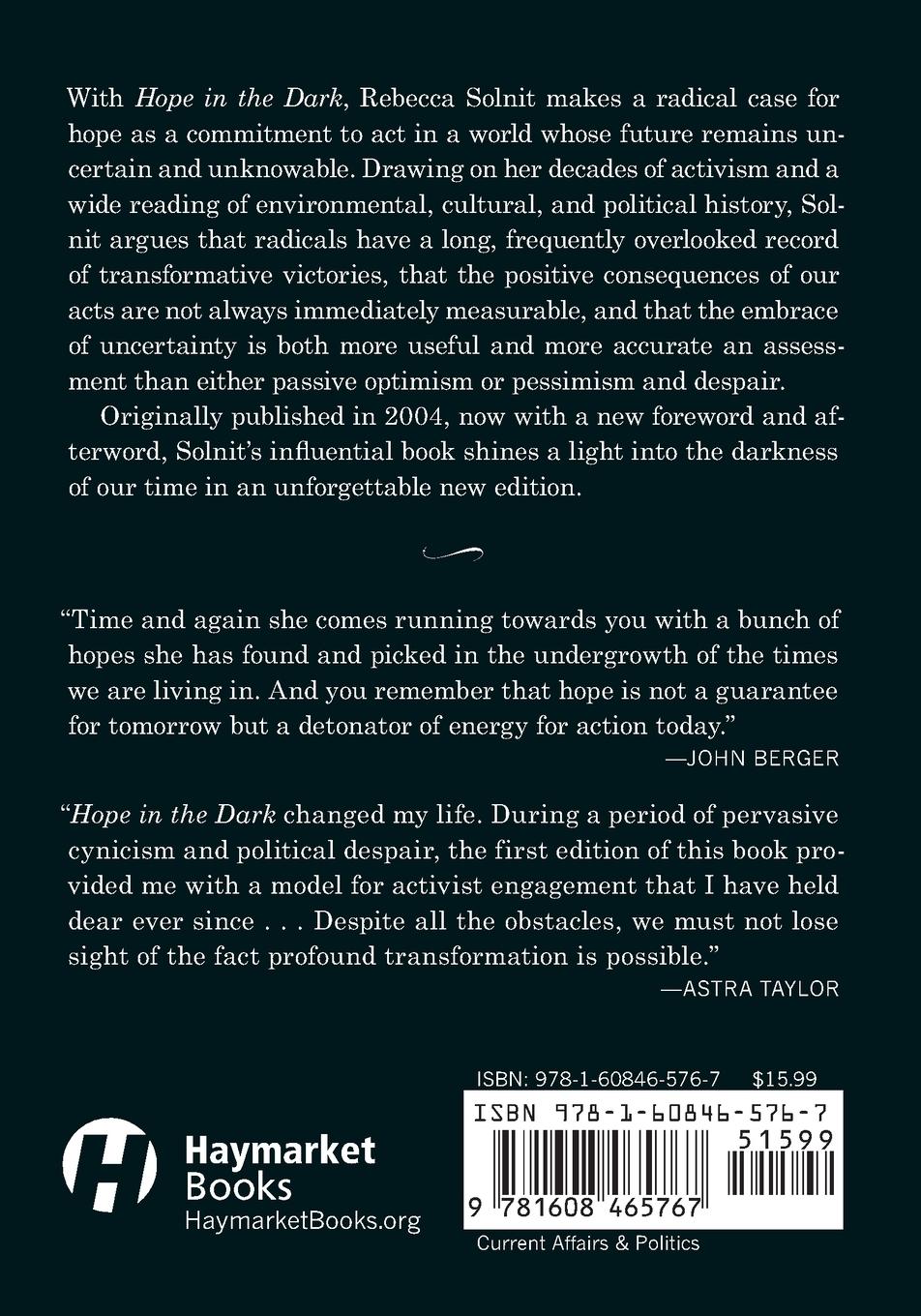 Rückseitencover Hope in the Dark