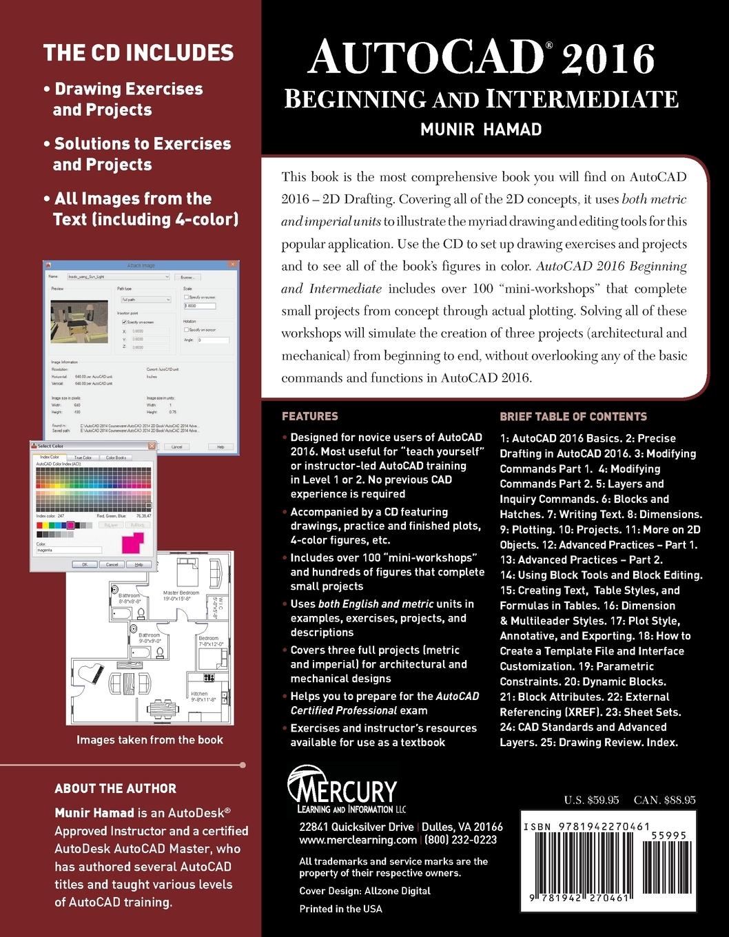 Rückseitencover AutoCAD 2016. Beginning and Intermediate
