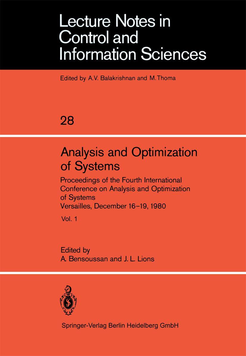 Vorderes Coverbild Analysis and Optimization of Systems