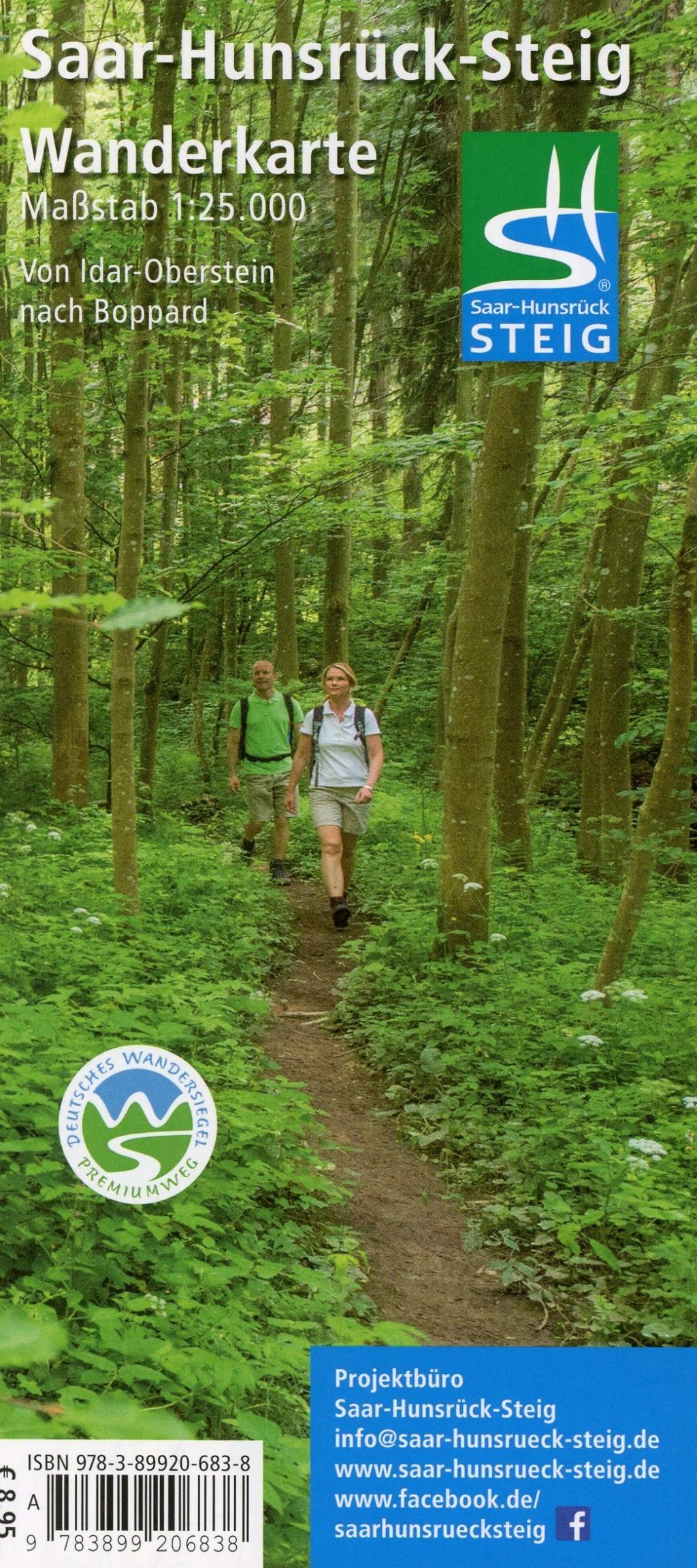 Beispielinhalt (Bild) Saar-Hunsrück-Steig 2. Idar-Oberstein - Boppard Wanderkarte 1 : 25 000