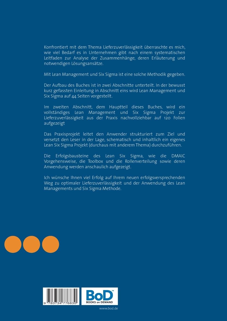 Rückseitencover Verbessern der Lieferzuverlässigkeit als Lean Management und Six Sigma Projekt