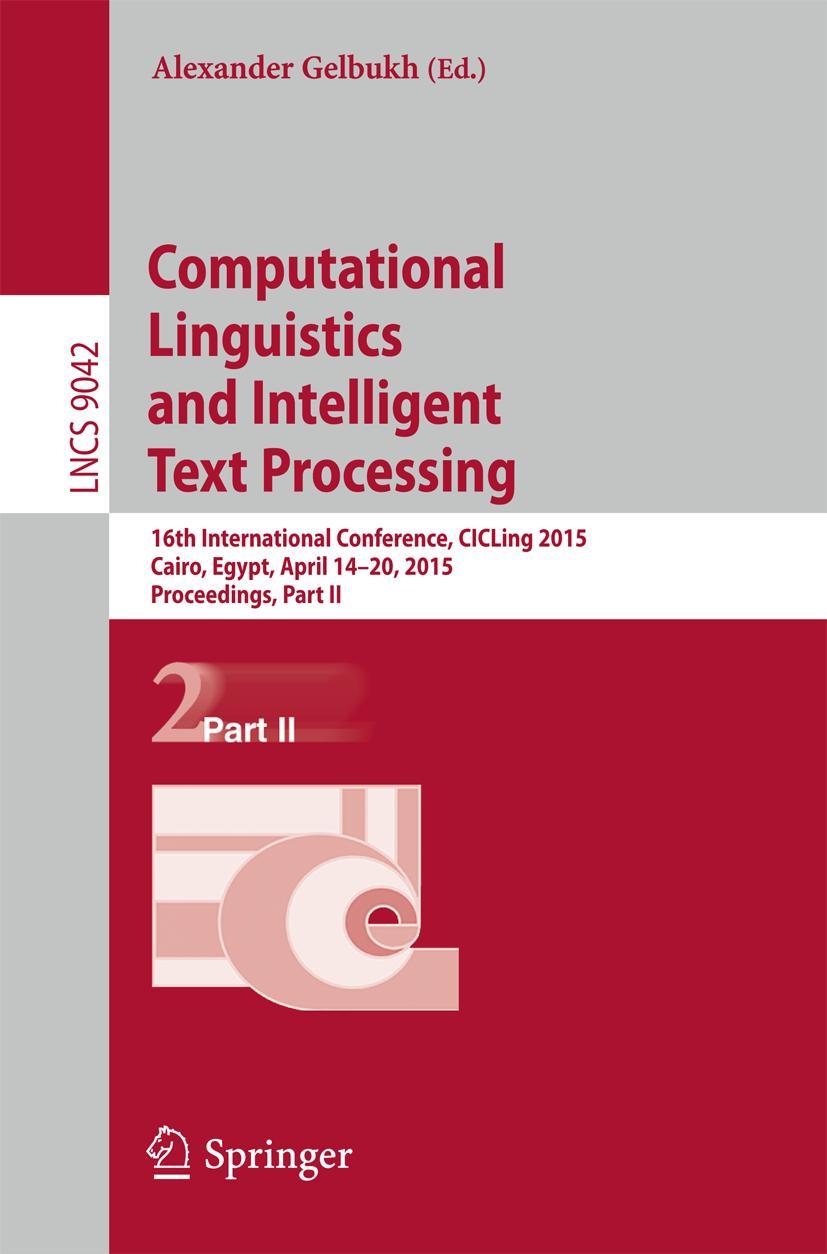 Vorderes Coverbild Computational Linguistics and Intelligent Text Processing