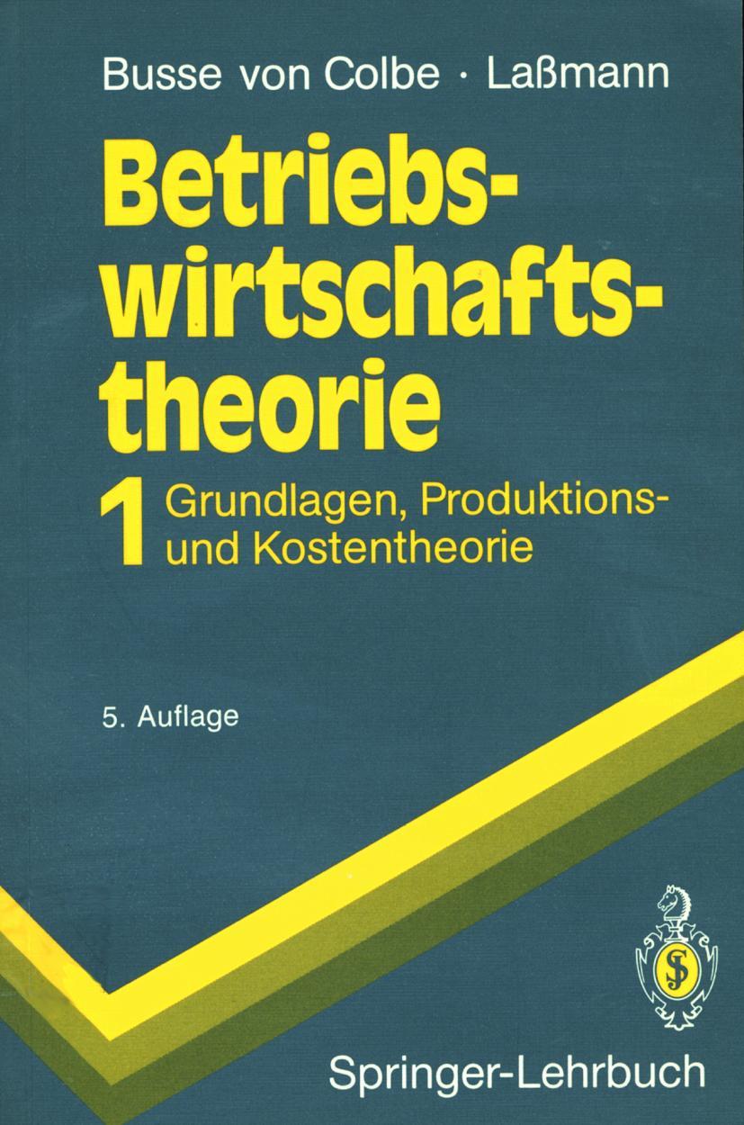 Vorderes Coverbild Betriebswirtschaftstheorie