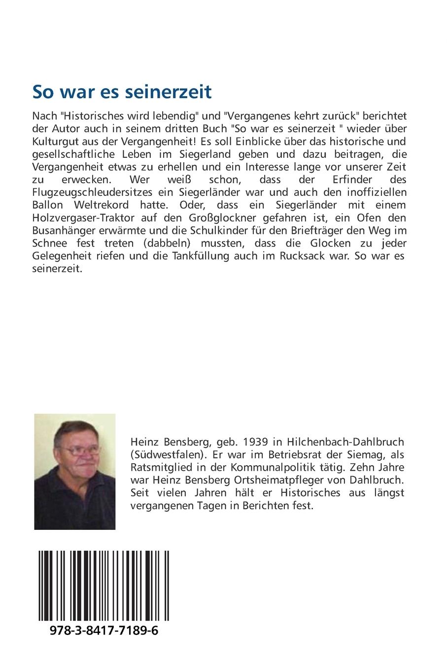 Rückseitencover So war es seinerzeit